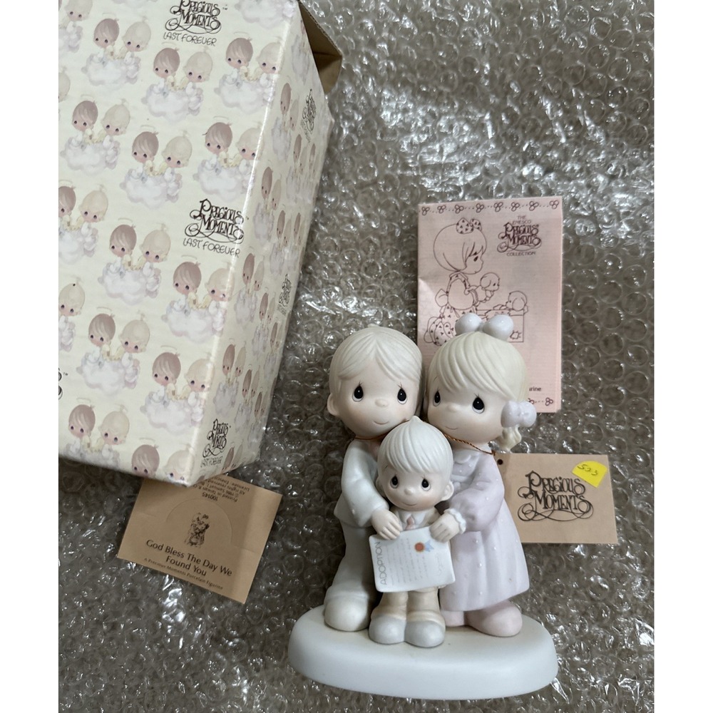 Precious Moments 100153 God Bless The Day We Found You Boy Adoption Box Tag Card